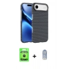 MARSİLYAN™- iPhone 17 Air Kılıf Doruk Serisi - Siyah Joko Magic 5D Cam + Raze Metal Kamera Lens - SH