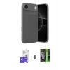 MARSİLYAN™- iPhone 17 Air Kılıf Eksen Form Prime - Şeffaf 360 Full Body Arka Koruyucu + Gümüş Bilvis Titan Kamera Lens