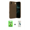 MARSİLYAN™- iPhone 17 Air Kılıf Eksen Form Prime - Şeffaf Pasifik Cam Ekran Koruyucu + Raze Metal Kamera Lens - GS