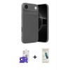 MARSİLYAN™- iPhone 17 Air Kılıf Eksen Form Prime - Şeffaf Pasifik Cam Ekran Koruyucu + Bilvis Titan Kamera Lens - LT
