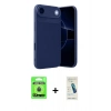 MARSİLYAN™- iPhone 17 Air Kılıf Eksen Form Prime - Şeffaf Pasifik Cam Ekran Koruyucu + Raze Metal Kamera Lens - MI