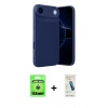 MARSİLYAN™- iPhone 17 Air Kılıf Eksen Form Prime - Şeffaf Pasifik Cam Ekran Koruyucu + Raze Metal Kamera Lens - GS