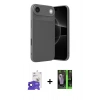 MARSİLYAN™- iPhone 17 Air Kılıf Eksen Form Prime - Siyah 360 Mat Full Body Arka Koruyucu + Bilvis Titan Kamera Lens - SH