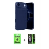MARSİLYAN™- iPhone 17 Air Kılıf Eksen Form Prime - Siyah 360 Mat Full Body Arka Koruyucu + Raze Metal Kamera Lens - MI