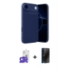 MARSİLYAN™- iPhone 17 Air Kılıf Eksen Form Prime - Siyah 3D Antistatik Hayalet Cam Ekran Koruyucu + Bilvis Titan Kamera Lens - GD