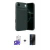 MARSİLYAN™- iPhone 17 Air Kılıf Eksen Form Prime - Siyah 3D Antistatik Hayalet Cam Ekran Koruyucu + Bilvis Titan Kamera Lens - GD