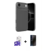 MARSİLYAN™- iPhone 17 Air Kılıf Eksen Form Prime - Siyah 3D Antistatik Hayalet Cam Ekran Koruyucu + Bilvis Titan Kamera Lens - GD