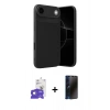 MARSİLYAN™- iPhone 17 Air Kılıf Eksen Form Prime - Siyah 3D Antistatik Hayalet Cam Ekran Koruyucu + Bilvis Titan Kamera Lens - GD