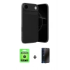MARSİLYAN™- iPhone 17 Air Kılıf Eksen Form Prime - Siyah 3D Antistatik Hayalet Cam Ekran Koruyucu + Raze Metal Kamera Lens - SH