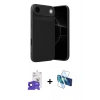 MARSİLYAN™- iPhone 17 Air Kılıf Eksen Form Prime - Siyah 3D Antistatik Seramik Nano Ekran Koruyucu + Bilvis Titan Kamera Lens - SH
