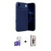 MARSİLYAN™- iPhone 17 Air Kılıf Eksen Form Prime - Siyah Bilvis 3D Cam Ekran Koruyucu + Bilvis Titan Kamera Lens - SH