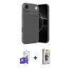 MARSİLYAN™- iPhone 17 Air Kılıf Eksen Form Prime - Siyah Bilvis 3D Cam Ekran Koruyucu + Bilvis Titan Kamera Lens - GD