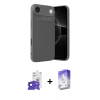 MARSİLYAN™- iPhone 17 Air Kılıf Eksen Form Prime - Siyah Bilvis 5in1 3D Magic Cam Ekran Koruyucu + Bilvis Titan Kamera Lens - LT