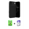MARSİLYAN™- iPhone 17 Air Kılıf Eksen Form Prime - Siyah Bilvis 5in1 3D Magic Cam Ekran Koruyucu + Gold Raze Metal Kamera Lens