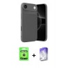 MARSİLYAN™- iPhone 17 Air Kılıf Eksen Form Prime - Siyah Bilvis 5in1 3D Magic Cam Ekran Koruyucu + Gold Raze Metal Kamera Lens