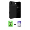 MARSİLYAN™- iPhone 17 Air Kılıf Eksen Form Prime - Siyah Bilvis 5in1 3D Magic Cam Ekran Koruyucu + Raze Metal Kamera Lens - MI