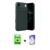 MARSİLYAN™- iPhone 17 Air Kılıf Eksen Form Prime - Siyah Bilvis 5in1 3D Magic Cam Ekran Koruyucu + Raze Metal Kamera Lens - MI