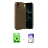 MARSİLYAN™- iPhone 17 Air Kılıf Eksen Form Prime - Siyah Bilvis 5in1 3D Magic Cam Ekran Koruyucu + Raze Metal Kamera Lens - MI