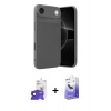 MARSİLYAN™- iPhone 17 Air Kılıf Eksen Form Prime - Siyah Bilvis 5in1 5D Magic Hayalet Cam Ekran Koruyucu + Bilvis Titan Kamera Lens - LT