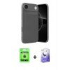 MARSİLYAN™- iPhone 17 Air Kılıf Eksen Form Prime - Siyah Bilvis 5in1 5D Magic Hayalet Cam Ekran Koruyucu + Raze Metal Kamera Lens - MI