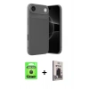 MARSİLYAN™- iPhone 17 Air Kılıf Eksen Form Prime - Siyah Bilvis Hayalet Cam Ekran Koruyucu + Raze Metal Kamera Lens - SH