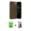 MARSİLYAN™- iPhone 17 Air Kılıf Eksen Form Prime - Siyah Bilvis Hayalet Cam Ekran Koruyucu + Raze Metal Kamera Lens - SH