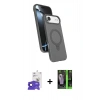 MARSİLYAN™- iPhone 17 Air Kılıf İz Işık Koleksiyonu - Siyah 360 Mat Full Body Arka Koruyucu + Bilvis Titan Kamera Lens - LT