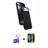 MARSİLYAN™- iPhone 17 Air Kılıf İz Işık Koleksiyonu - Siyah 360 Mat Full Body Arka Koruyucu + Bilvis Titan Kamera Lens - LT