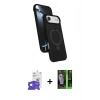 MARSİLYAN™- iPhone 17 Air Kılıf İz Işık Koleksiyonu - Siyah 360 Mat Full Body Arka Koruyucu + Bilvis Titan Kamera Lens - GS