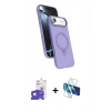 MARSİLYAN™- iPhone 17 Air Kılıf İz Işık Koleksiyonu - Siyah 3D Antistatik Cam Ekran Koruyucu + Bilvis Titan Kamera Lens - GS
