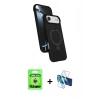 MARSİLYAN™- iPhone 17 Air Kılıf İz Işık Koleksiyonu - Siyah 3D Antistatik Seramik Nano Ekran Koruyucu + Raze Metal Kamera Lens - GS