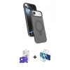 MARSİLYAN™- iPhone 17 Air Kılıf İz Işık Koleksiyonu - Siyah 3D Antistatik Seramik Nano Ekran Koruyucu + Bilvis Titan Kamera Lens - LT