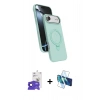 MARSİLYAN™- iPhone 17 Air Kılıf İz Işık Koleksiyonu - Siyah 3D Antistatik Seramik Nano Ekran Koruyucu + Bilvis Titan Kamera Lens - LT