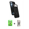 MARSİLYAN™- iPhone 17 Air Kılıf İz Işık Koleksiyonu - Siyah Bilvis 3D Cam Ekran Koruyucu + Raze Metal Kamera Lens - GS