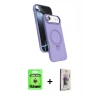 MARSİLYAN™- iPhone 17 Air Kılıf İz Işık Koleksiyonu - Siyah Bilvis 3D Cam Ekran Koruyucu + Raze Metal Kamera Lens - GS
