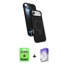 MARSİLYAN™- iPhone 17 Air Kılıf İz Işık Koleksiyonu - Siyah Bilvis 5in1 3D Magic Cam Ekran Koruyucu + Raze Metal Kamera Lens - GD