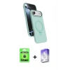 MARSİLYAN™- iPhone 17 Air Kılıf İz Işık Koleksiyonu - Siyah Bilvis 5in1 3D Magic Cam Ekran Koruyucu + Raze Metal Kamera Lens - MI