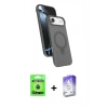 MARSİLYAN™- iPhone 17 Air Kılıf İz Işık Koleksiyonu - Siyah Bilvis 5in1 3D Magic Cam Ekran Koruyucu + Raze Metal Kamera Lens - MI