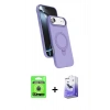 MARSİLYAN™- iPhone 17 Air Kılıf İz Işık Koleksiyonu - Siyah Bilvis 5in1 5D Magic Hayalet Cam Ekran Koruyucu + Raze Metal Kamera Lens - MI