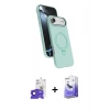 MARSİLYAN™- iPhone 17 Air Kılıf İz Işık Koleksiyonu - Siyah Bilvis 5in1 5D Magic Hayalet Cam Ekran Koruyucu + Lacivert Bilvis Titan Kamera Lens