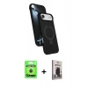 MARSİLYAN™- iPhone 17 Air Kılıf İz Işık Koleksiyonu - Siyah Bilvis Hayalet Cam Ekran Koruyucu + Raze Metal Kamera Lens - MI