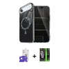 MARSİLYAN™- iPhone 17 Air Kılıf Kıvılcım Form Prime - Siyah 360 Mat Full Body Arka Koruyucu + Bilvis Titan Kamera Lens - GS