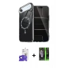 MARSİLYAN™- iPhone 17 Air Kılıf Kıvılcım Form Prime - Siyah 360 Mat Full Body Arka Koruyucu + Bilvis Titan Kamera Lens - SH