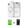 MARSİLYAN™- iPhone 17 Air Kılıf Kıvılcım Form Prime - Siyah 3D Antistatik Hayalet Cam Ekran Koruyucu + Raze Metal Kamera Lens - GS
