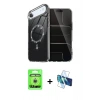 MARSİLYAN™- iPhone 17 Air Kılıf Kıvılcım Form Prime - Siyah 3D Antistatik Seramik Nano Ekran Koruyucu + Raze Metal Kamera Lens - GS