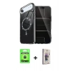 MARSİLYAN™- iPhone 17 Air Kılıf Kıvılcım Form Prime - Siyah Bilvis 3D Cam Ekran Koruyucu + Raze Metal Kamera Lens - MI