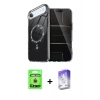 MARSİLYAN™- iPhone 17 Air Kılıf Kıvılcım Form Prime - Siyah Bilvis 5in1 3D Magic Cam Ekran Koruyucu + Raze Metal Kamera Lens - GD