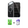 MARSİLYAN™- iPhone 17 Air Kılıf Kıvılcım Form Prime - Siyah Bilvis 5in1 3D Magic Cam Ekran Koruyucu + Raze Metal Kamera Lens - MI