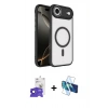 MARSİLYAN™- iPhone 17 Air Kılıf Kıvılcım Prime - Siyah 3D Antistatik Cam Ekran Koruyucu + Bilvis Titan Kamera Lens - SH