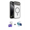 MARSİLYAN™- iPhone 17 Air Kılıf Kıvılcım Prime - Siyah 3D Antistatik Cam Ekran Koruyucu + Bilvis Titan Kamera Lens - SH